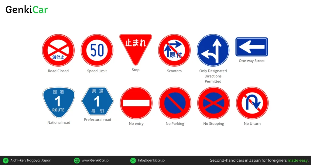 Traffic laws signs in Japan